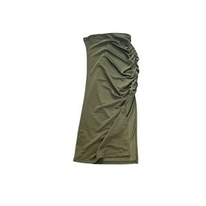 Olive Green Ruched Women's Skirt
